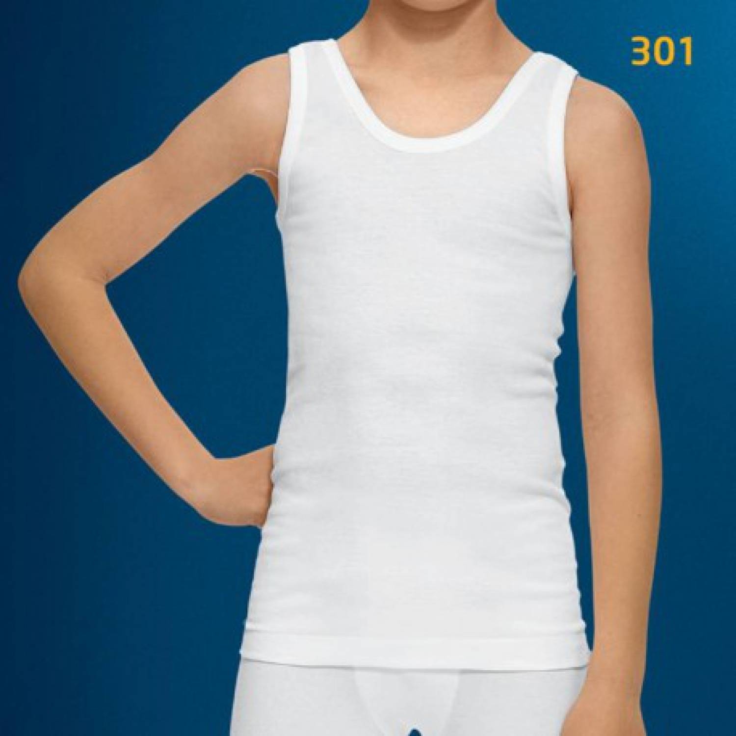 ABANDERADO CAMISETA TIRANTES NIÑO BLANCO ALGODON 301 T.12