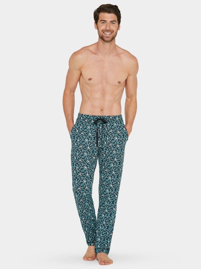 IMPETUS PANTALÓN PIJAMA HOMBRE LARGO 100% COTTON HOMEWEAR 1852K56 AZUL/ESTAMP.   T. M