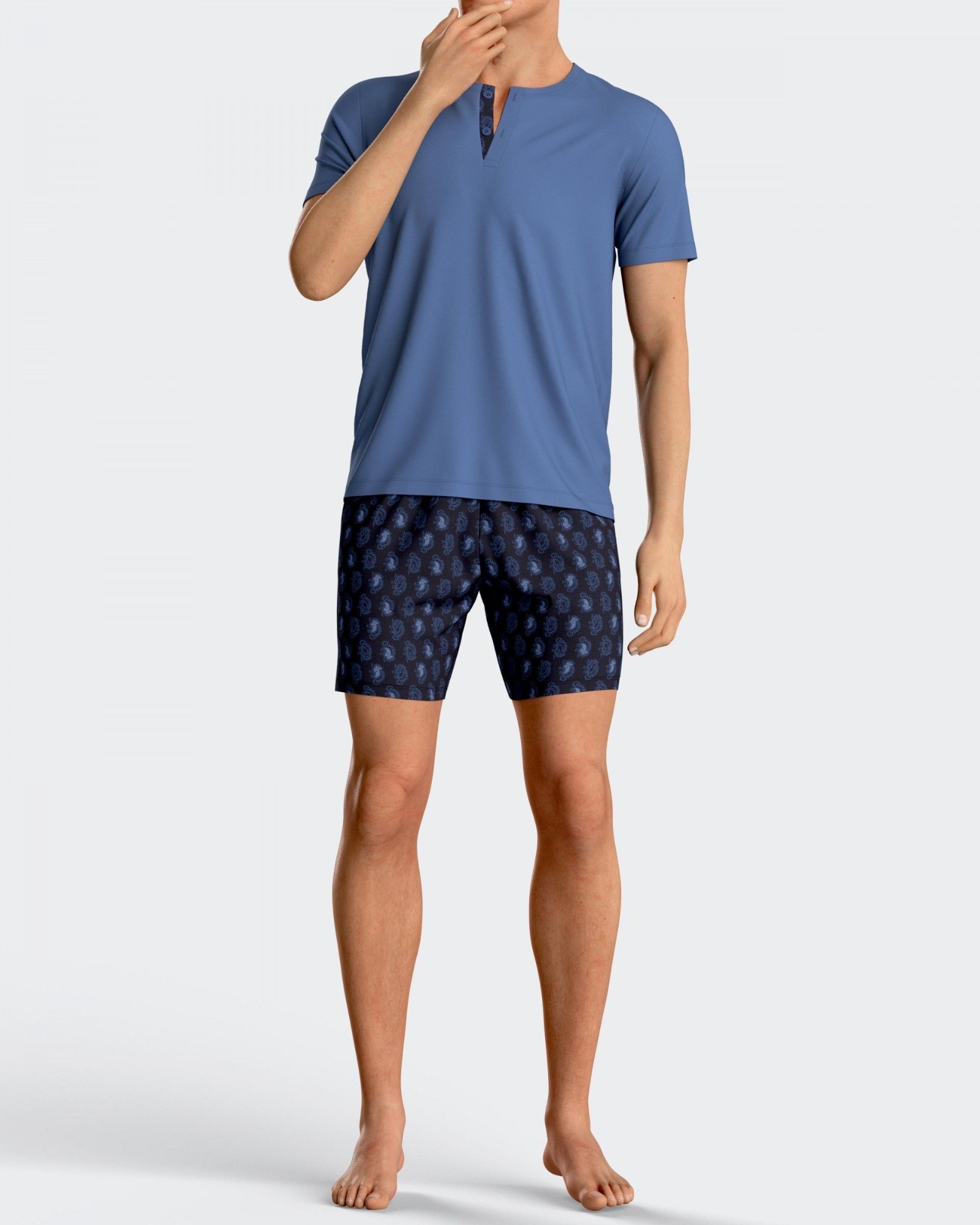 IMPETUS PIJAMA HOMBRE P/C M/C 1513M5600 LYOCELL AZUL T.XXL