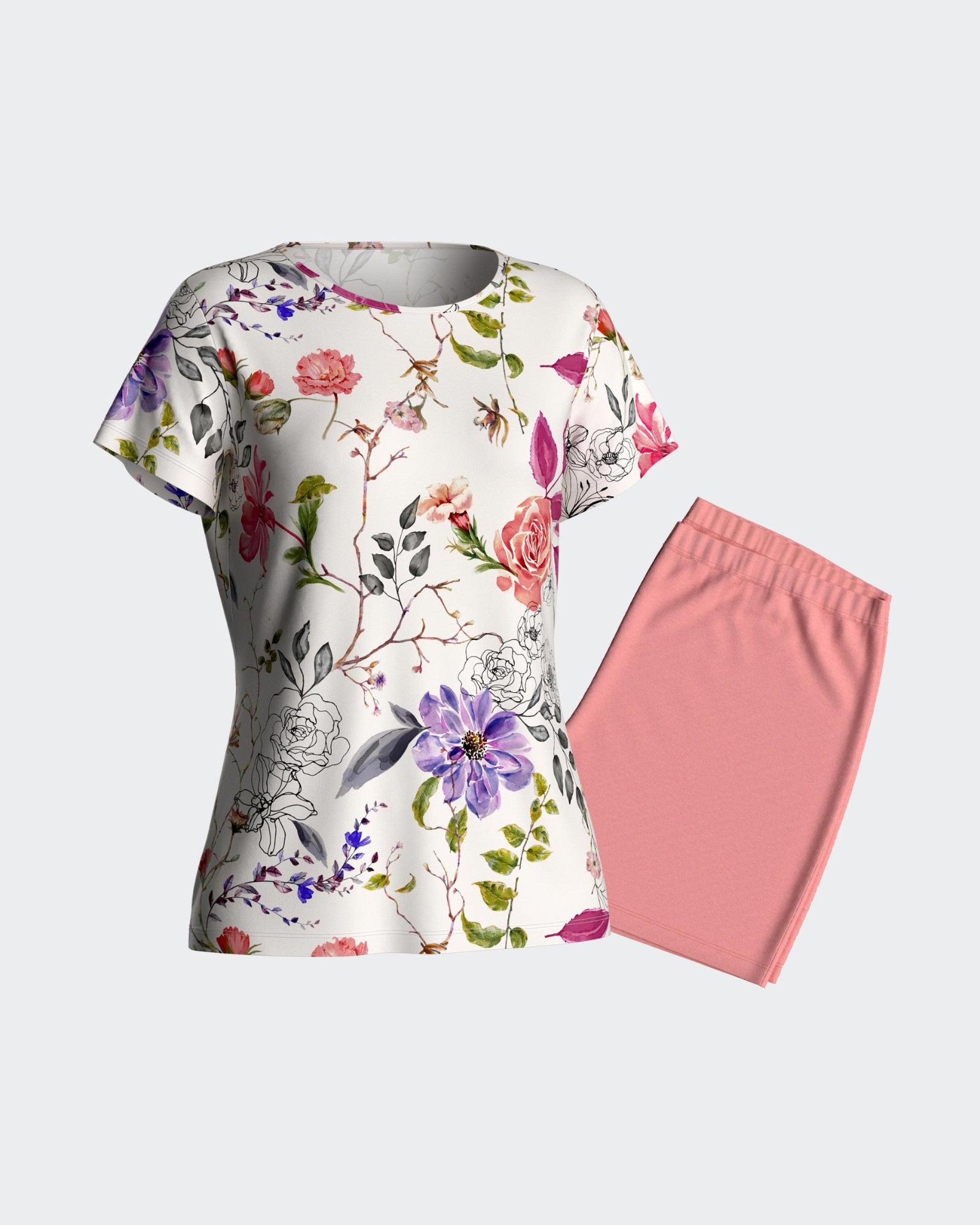 IMPETUS PIJAMA MUJER P/L M/C LYOCELL 8561M5300 NARJ/FLO T.MD