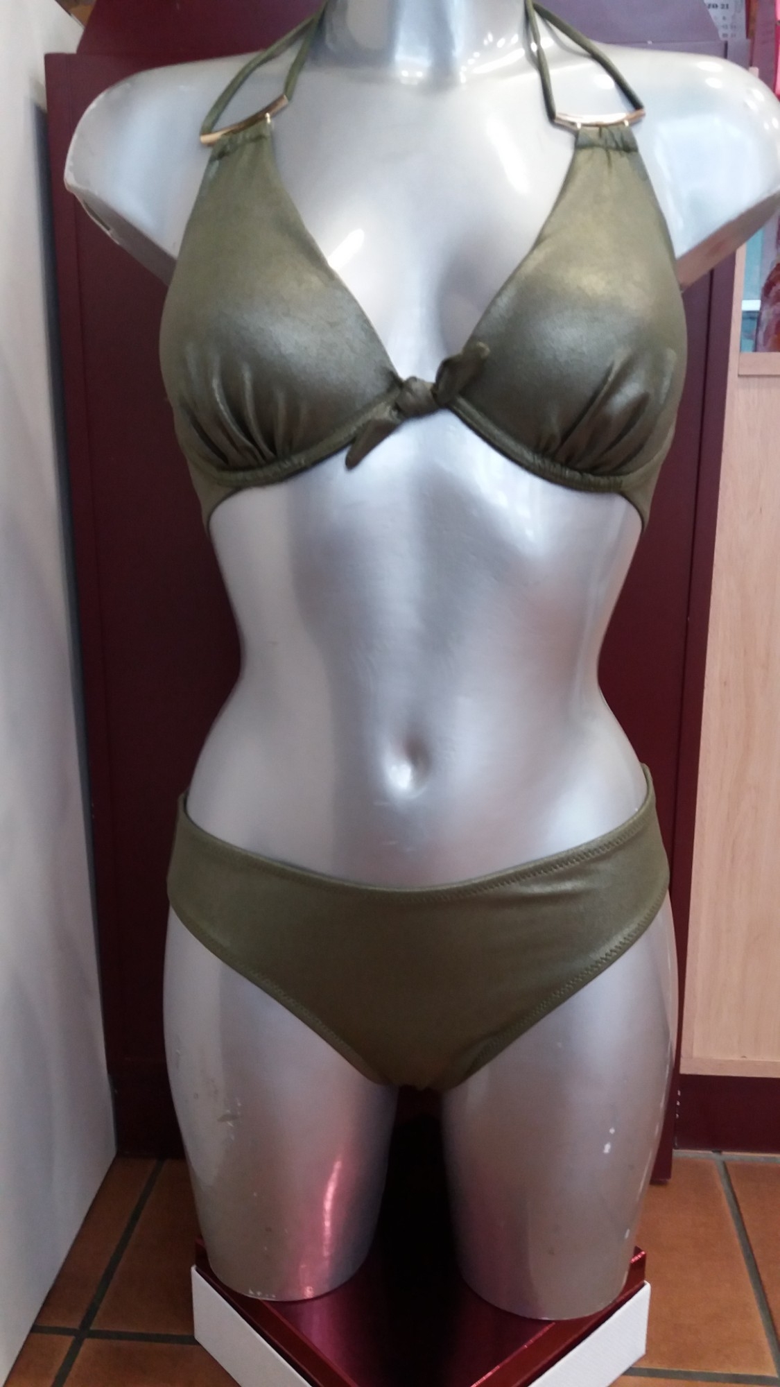 SIELEI  BIKINI COMPLETO C/A FA34  C.VERDE METALIZADO  T.90