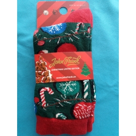 JOHN FRANK CALCETINES NAVIDAD WJFLSFUN-CH16 VERDE/ROJO T.U