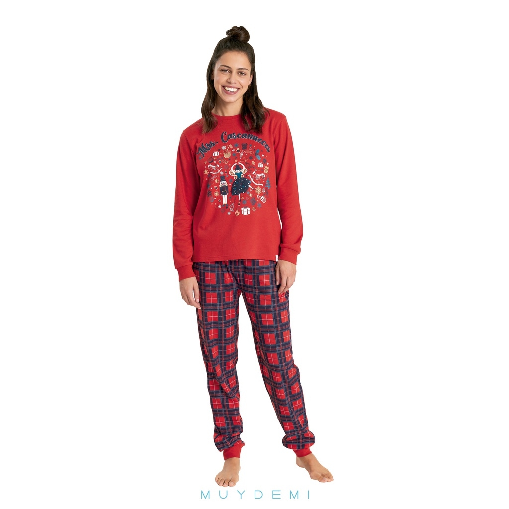 MUYDEMI PIJAMA mujer INVIERNO CASCANUECES 250015 rojo T.L/G