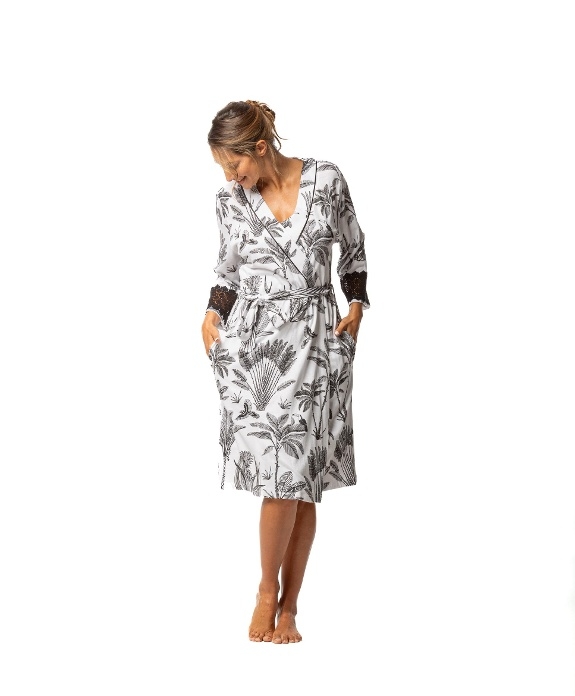 SEÑORETTA  BATA  MUJER  M/CODO CRUZADA  MOD.251125   BLANCO  PALMERAS   T.M