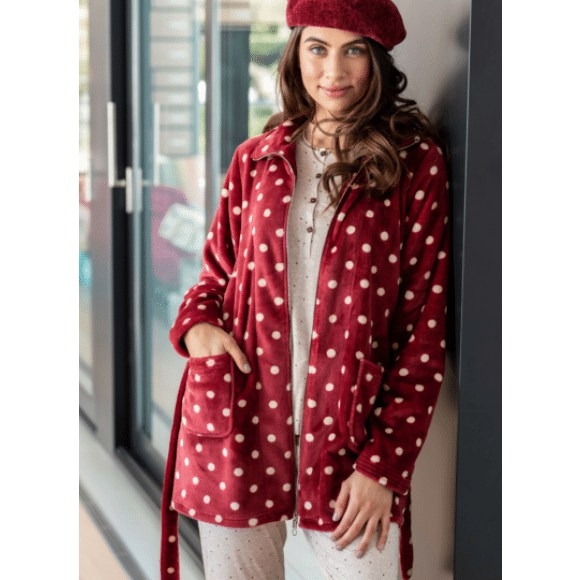 BARANDI BATA CREM.+PIJAMA MUJER INVIERNO KENDRA-41 BIG/GRAN ALG T.S/P