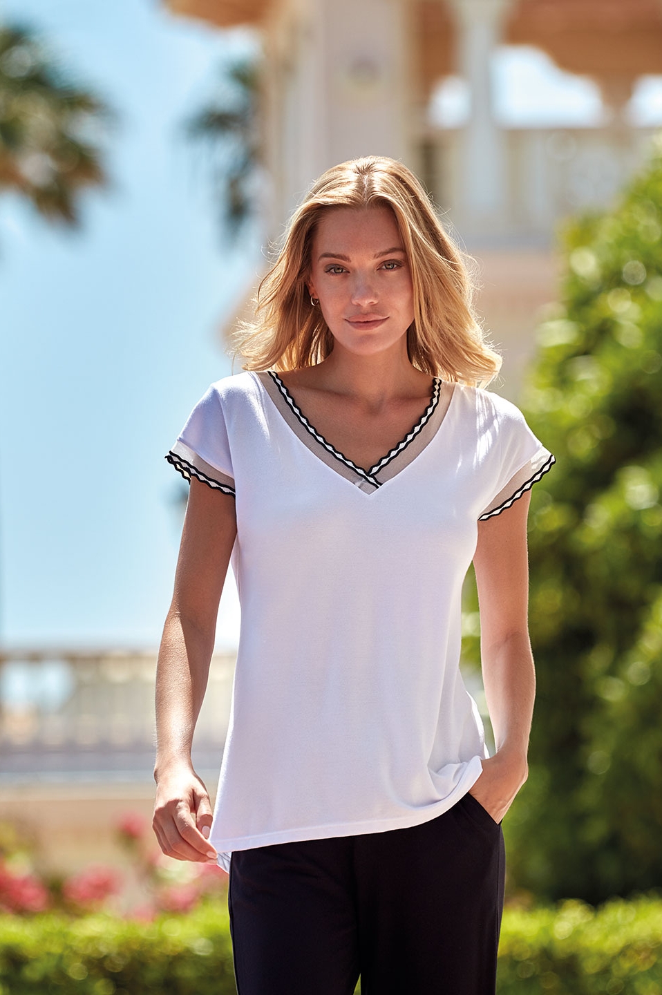 JANIRA CTA.M/C  LOO ONDAS PIQUET 1070189 C.BLANCO T.XL