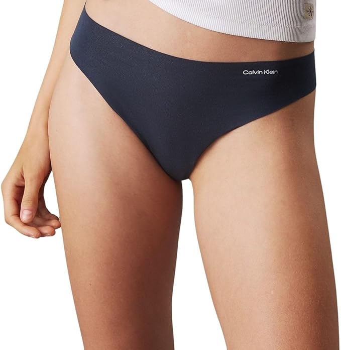 CALVIN KLEIN TANGA INV MUJER MICROFIBRA QD3558E WAL NG/GR/LI T.XS