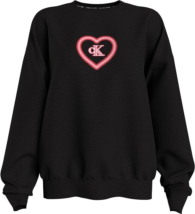 CALVIN  KLEIN  1996  SUDADERA MUJER  M/L  QS7086E-UB1  C.NEGRO/CORAZÓN  T. L