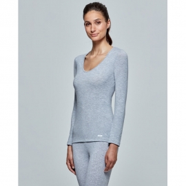 IMPETUS CAMISETA MUJER TERMICA C/PICO M/L 8361606 GRIS POLIESTER T.MD