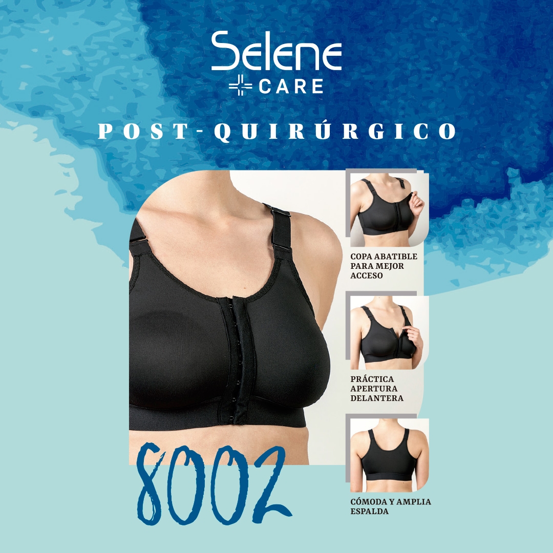 SELENE SUJETADOR A/DELANTE   S/AROS  POST-QUIRURGICO 8002 NEGRO T.105/C