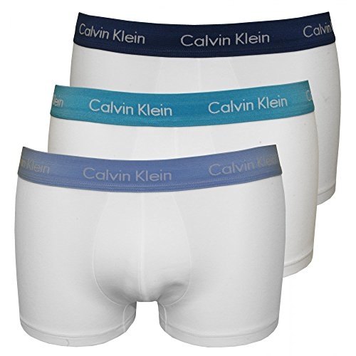 CALVIN KLEIN PACK DE 3 SLIPS U2661G-WVG BLANCO CON GOMA DE COLORES T. L