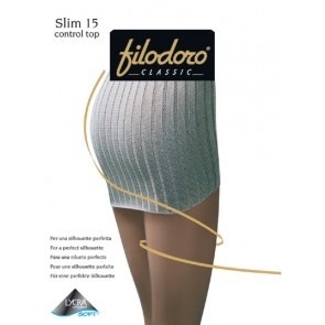 FILODORO PANTY SLIM 15 CONTROL TOP  REDUCTOR 111067 MANDORLO T.3/M