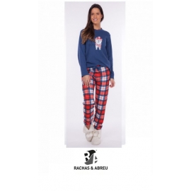 RACHAS  ABREU  PIJAMA NIÑA M/L 20557 AZUL/GATO T.10