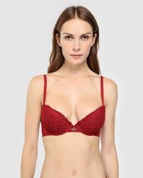 EMPORIO ARMANI SUJETADOR LACE  164137  C/A C/FOAM PUSH UP ROJO 95/B