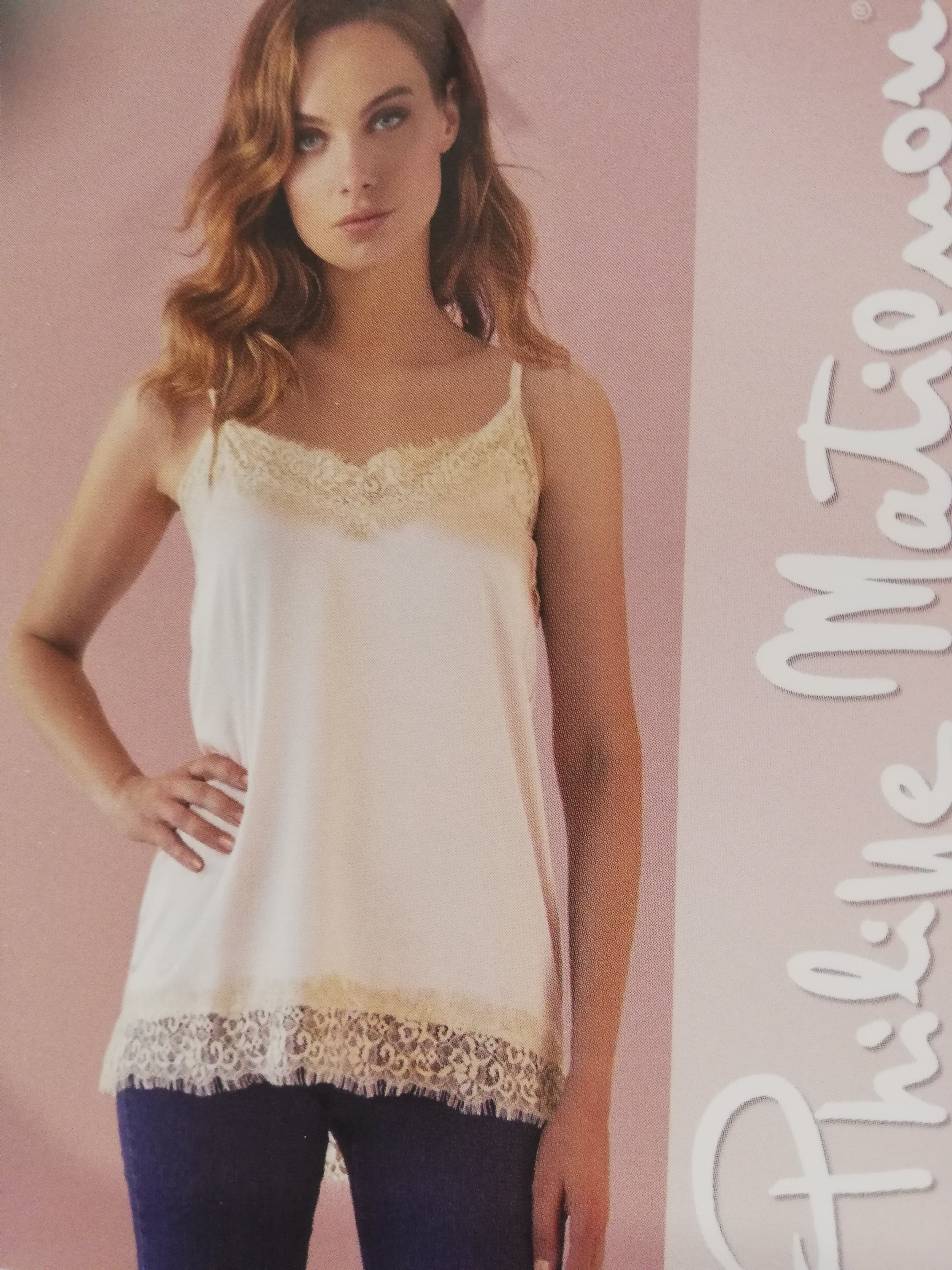 PHILIPPE MATIGNON  CAMISETA TIR. 3696  PIZZO CHIC  BLANCO T,L