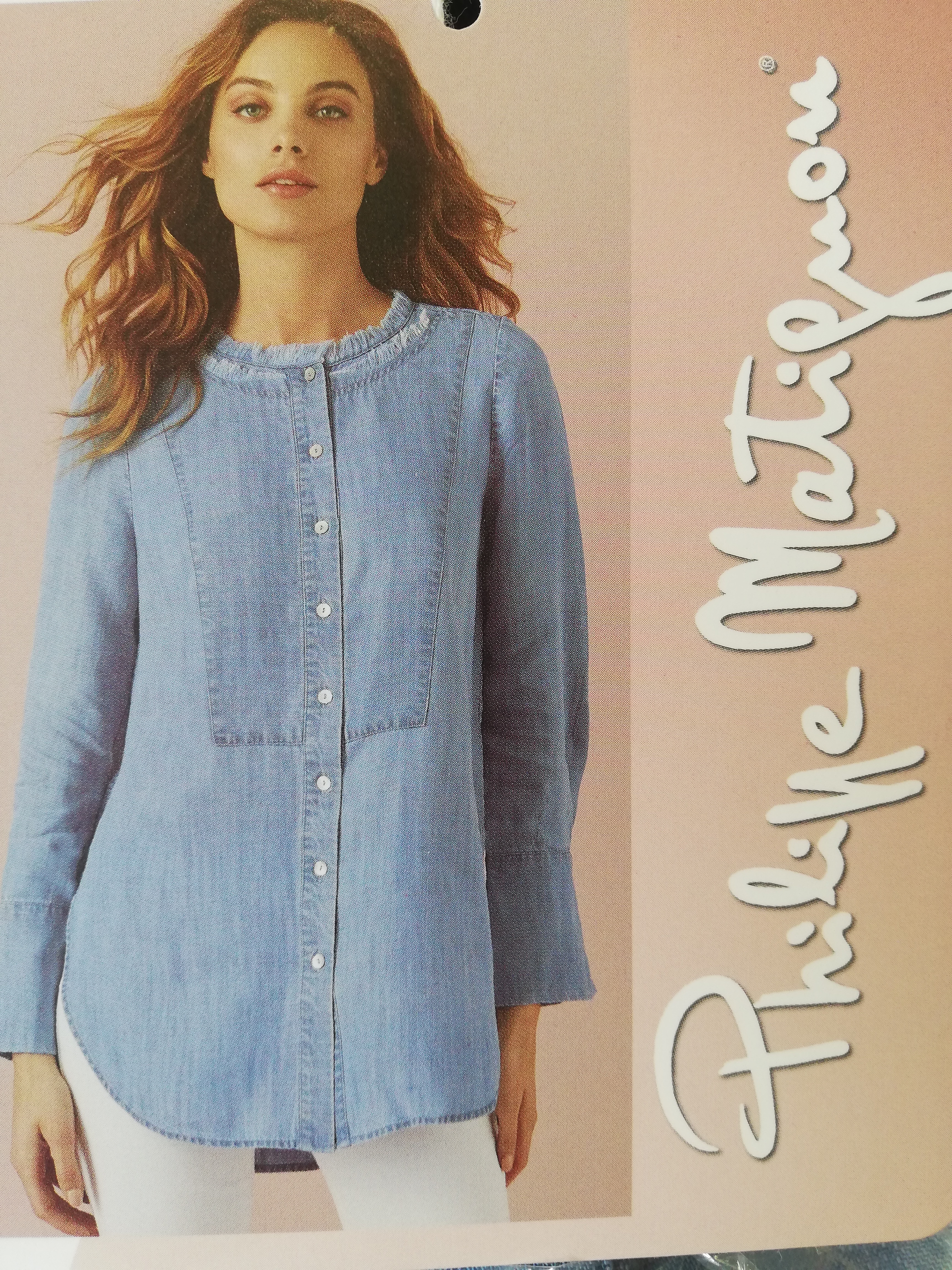 PHILIPPE MATIGNON  CAMISA VAQUERA  M/L 4308 VINTAGE AZUL T.S