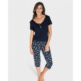 MASSANA  PIJAMA  MUJER M/C   PIRATA  AZUL  191231  T.XL