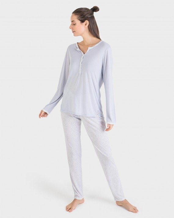 MASSANA PIJAMA MUJER P/L M/L P691239 GRIS AZULADO T.3XL