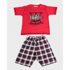 MASSANA PIJAMA NIÑO M/C P191135 ROJO T.10 años
