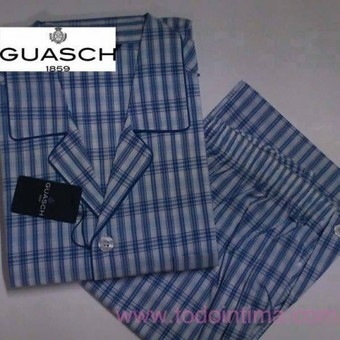 GUASH HOMBRE PIJAMA P/C M/C ALGODON EN TELA C.GRIS T.6/XL