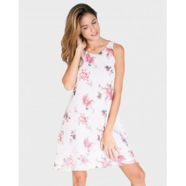 MASSANA  VESTIDO  TIRANTES  197294  CRUDO FLORES  T.XXL