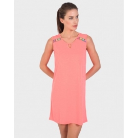 MASSANA PLAYERA MUJER L187254 TIRANTE ANCHO C.CORAL FLUOR T.S