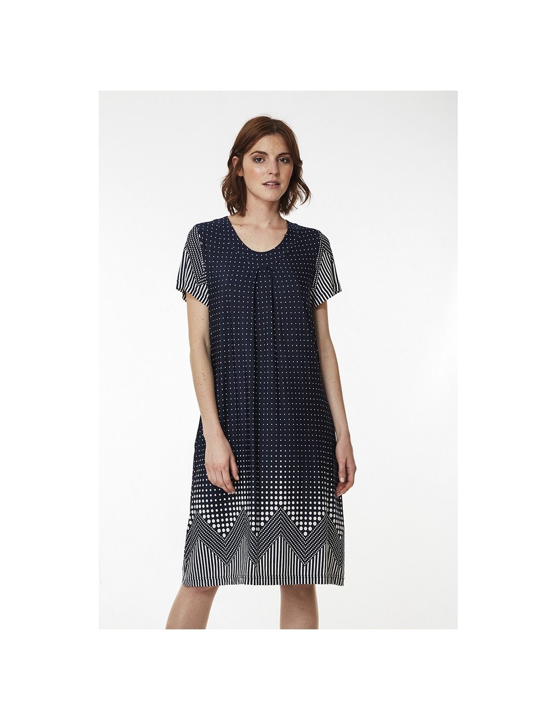 BELTY VESTIDO SIN MANGAS 19V-1020Y-65 MARIN/LUNARES. T.3XL