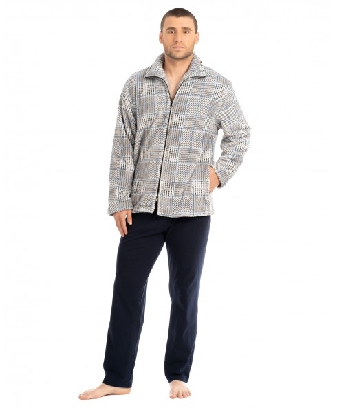 LOHE BATA CORTA HOMBRE CREMALLERA CUADROS Y215429 GRIS T.L/G