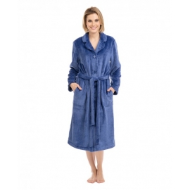 LOHE BATA MUJER  LARGA SOLAPA VIGORE Y211374 43AZUL BOTONES T.3XL