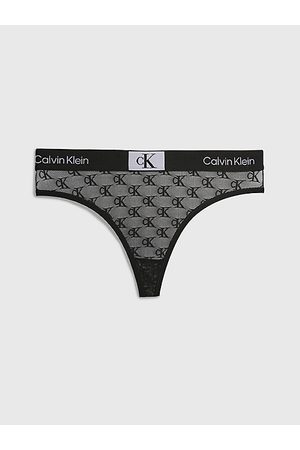 CALVIN  KLEIN  TANGA  NEGRA ENCAJE  000QF7182  T.L