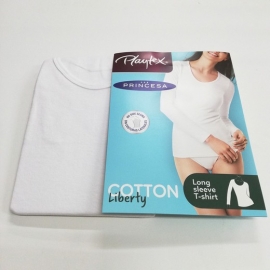 PLAYTEX/PRINCESA CAMISETA M/L C/REDONDO P4586 ALG. BLANCO T.L/G/42