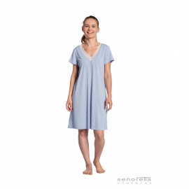 SEÑORETTA  CAMISÓN  M/C  231128  C. AZUL/CORAZONES  T.M
