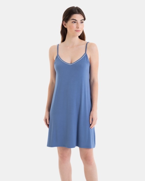 MASSANA  CAMISÓN  TIR./FINO  BAMBU L257250  C.AZUL T.M