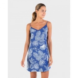MASSANA  CAMISÓN  TIR./FINO  L227230  C.AZUL/HOJAS  T.M