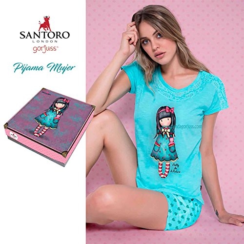 SANTORO PIJAMA CHICA VERANO 50740 AZUL T.M