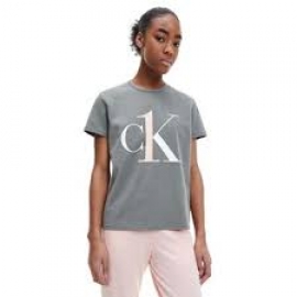 CALVIN KLEIN CTA MUJER M/C S/S CREW NECK 000QS6436E GRIS T.S/P