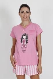 SANTORO LONDON IJAMA VERANO MUJER P/C M/C 55523-0 ROSA T.XL