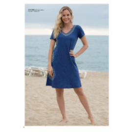 MASSANA  VESTIDO  PLAYERO  M/C  AZUL 158  L217408  T.XL