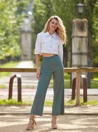 JANIRA  PANTS  CAPRI  COTTONLIGHT  REF.1025702  C.VERDE   T.M