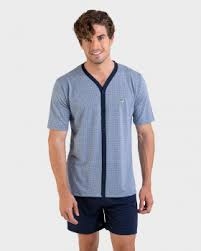 MASSANA  PIJAMA  HOMBRE  M/C P/C  AZUL  ABIERTO  P221347   T.MD