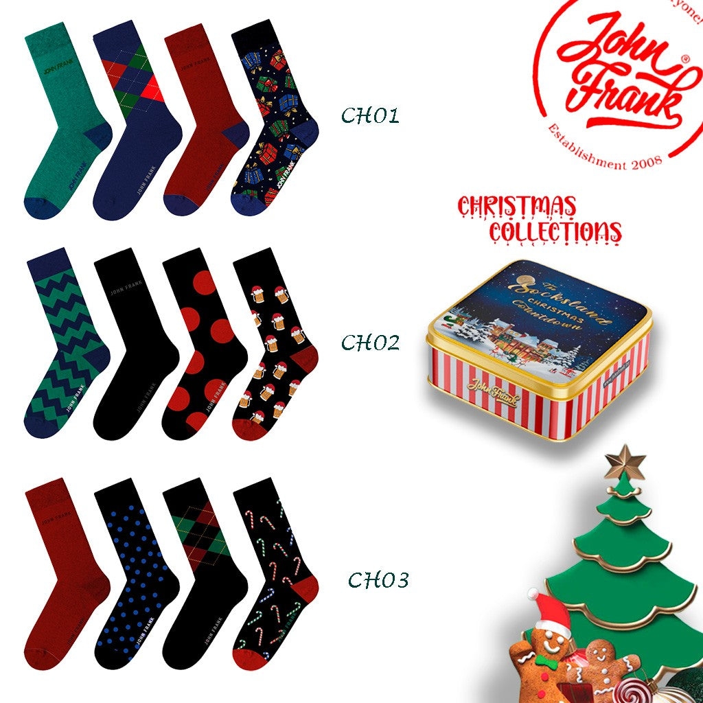 JOHN FRANK CAJA REGALO NAVIDAD CALCETIN HOMBRE JF4LS-CH02 ALG T.40/45