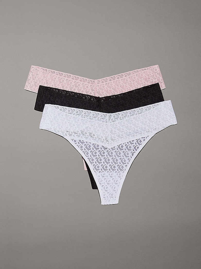 CALVIN  KLEIN  TANGA  PACK/3  NEGR/ BLA/ROS QD5304 W5T T.XS