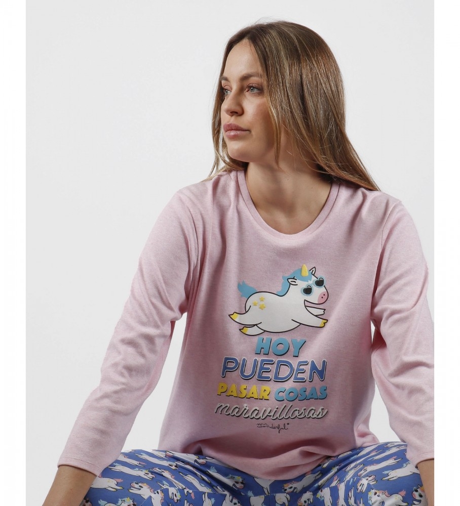 MR.WONDERFUL PIJAMA MUJER INV. M/L 56710-0 UNICORN/ROSA T.S/P