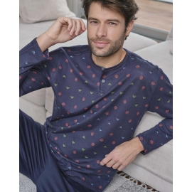 MASSANA  PIJAMA  HOMBRE  M/L  P/L   P731326   C. AZUL INDIGO   T. 3XL