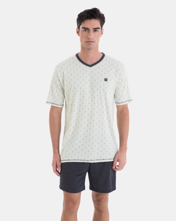 MASSANA PIJAMA HOM P/C M/C ALG/MODAL P251317 VER CLARO T.XXL