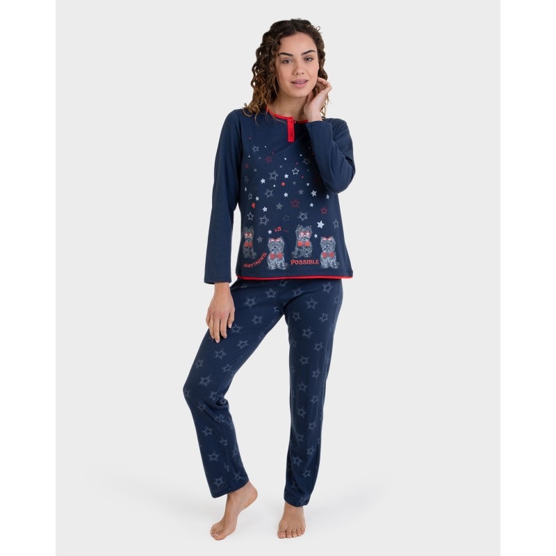 MASSANA PIJAMA MUJER INV ALGODON P721219 MARINO T.MD