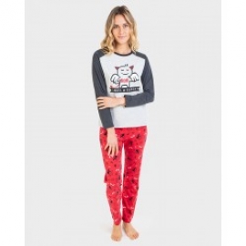 MASSANA PIJAMA MUJER M/L  P711225 ANGEL/DEMONIO  VIGORÉ GRIS T.M