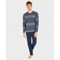 MASANA PIJAMA INVIERNO HOMBRE P/L M/L P711319 ALG/POLT ABRIGADO MARINO/GRIS T.XXL