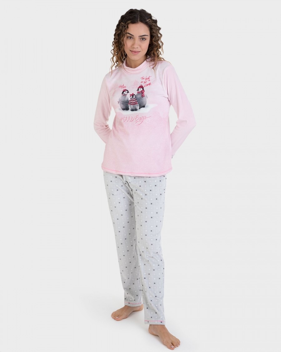 MASSANA PIJAMA MUJER INVIERNO ABRIGADO P721208 ROSA T.L/G