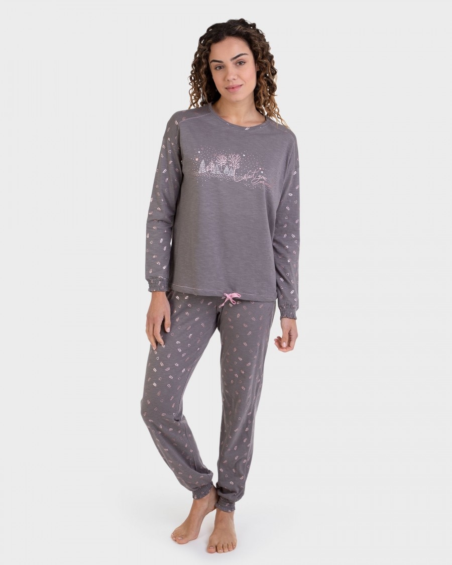 MASSANA PIJAMA MUJER INVIERNO ALGODON P721212 GRIS T.S/P